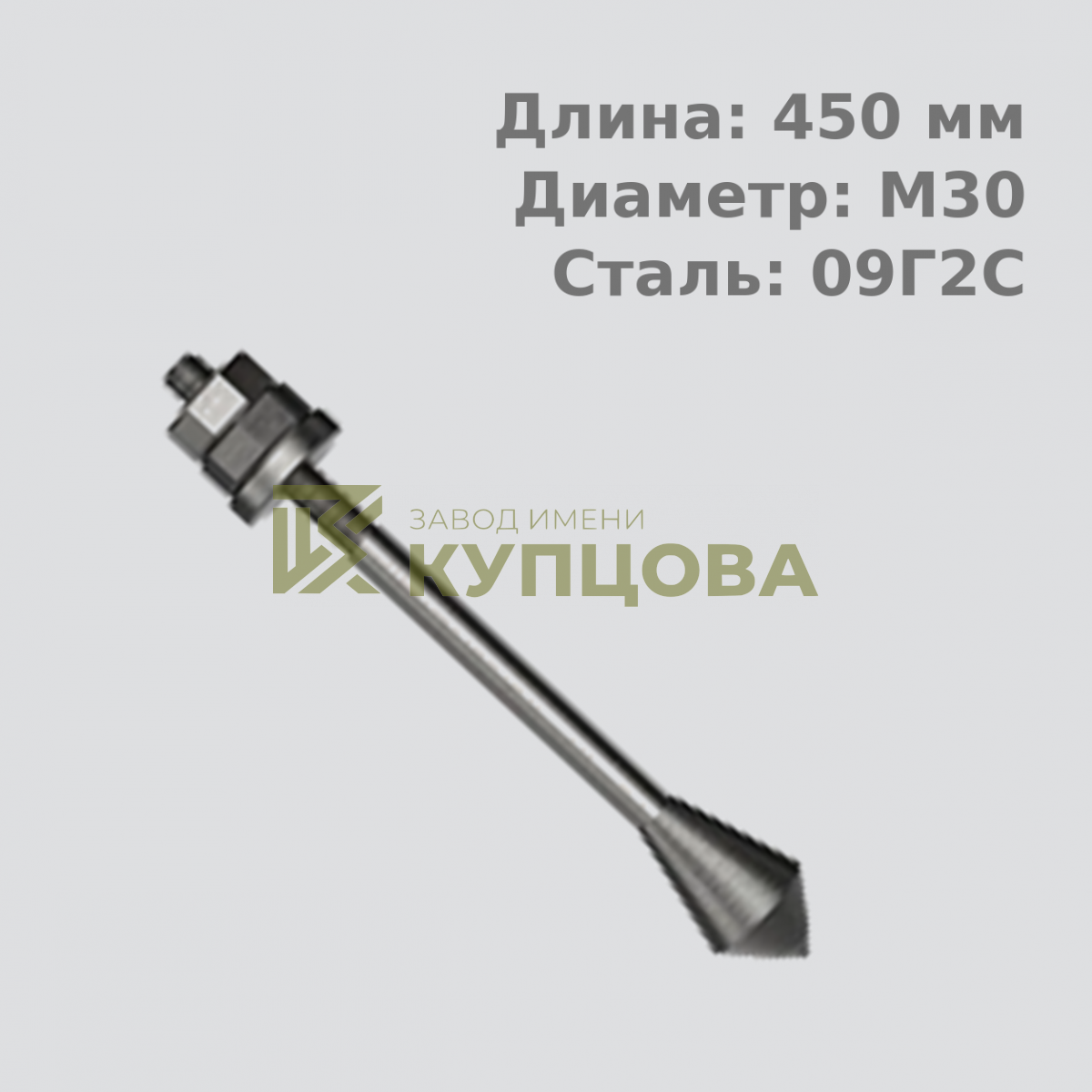 30х450 6.3 Фундаментный анкерный болт ГОСТ 24379.1-80(2012), Материал 09Г2С