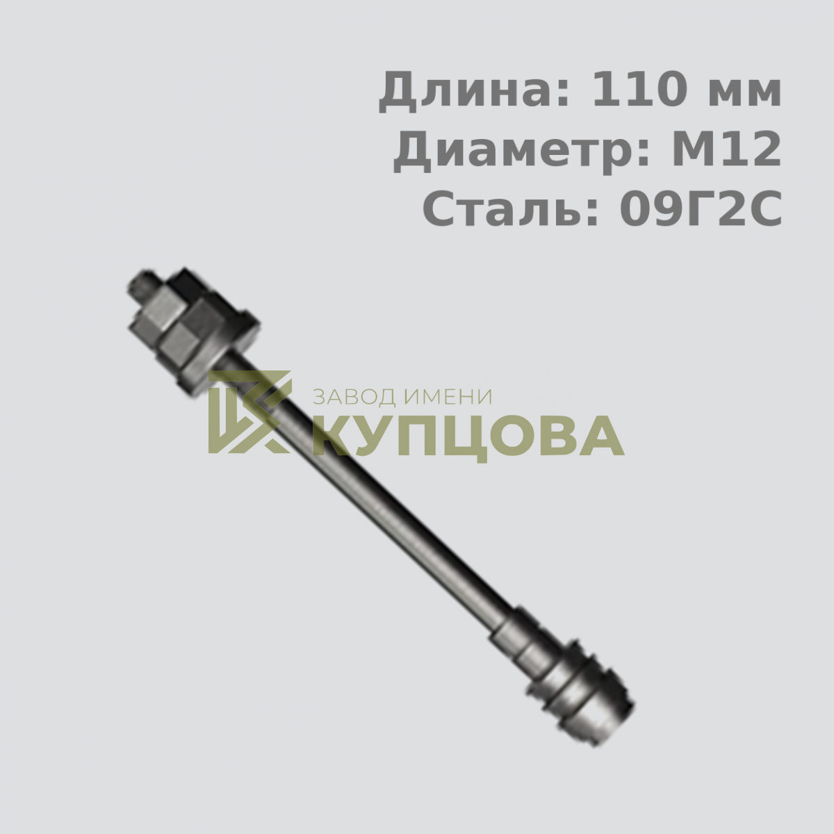 12х110 6.1 Фундаментный анкерный болт ГОСТ 24379.1-80(2012), 09Г2С, Резьба 80